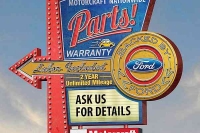 Digital renderings of vintage neon sign for Ford Motorcraft