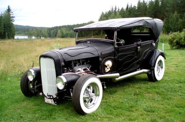 The Black Bitch Leather Wrapped Hot Rod Quarter View