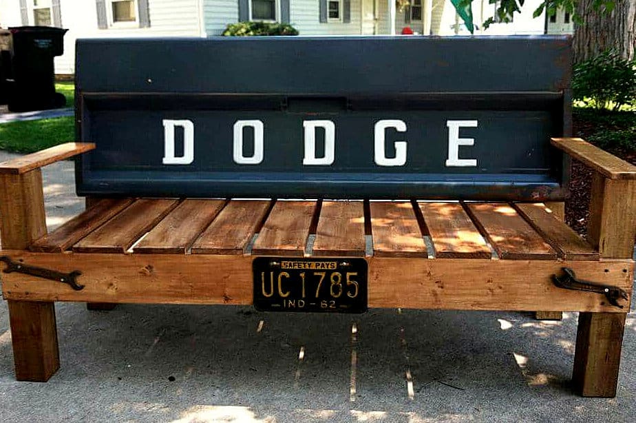 Old Dodge Tailgate Bench