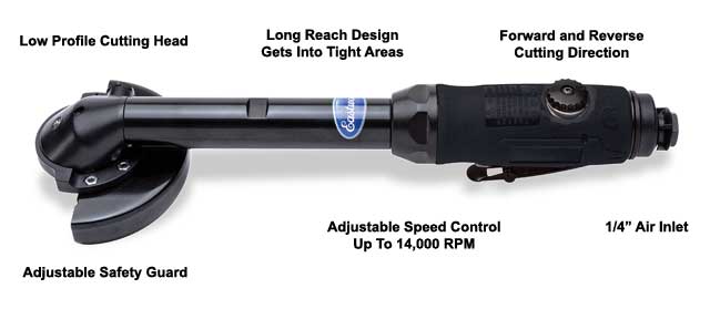 Details about   4 Inch Extended Reach Air Cut Off Tool Extra Long Shaft High Speed Low Profile 