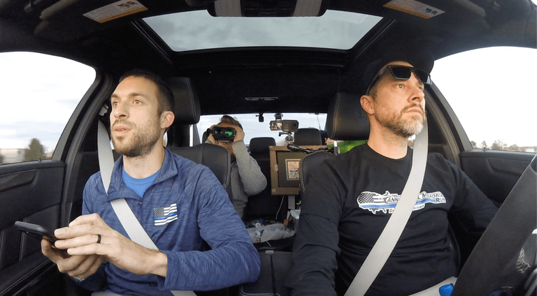 Arne driving and Doug Navigating ~ Photo Arne Toman