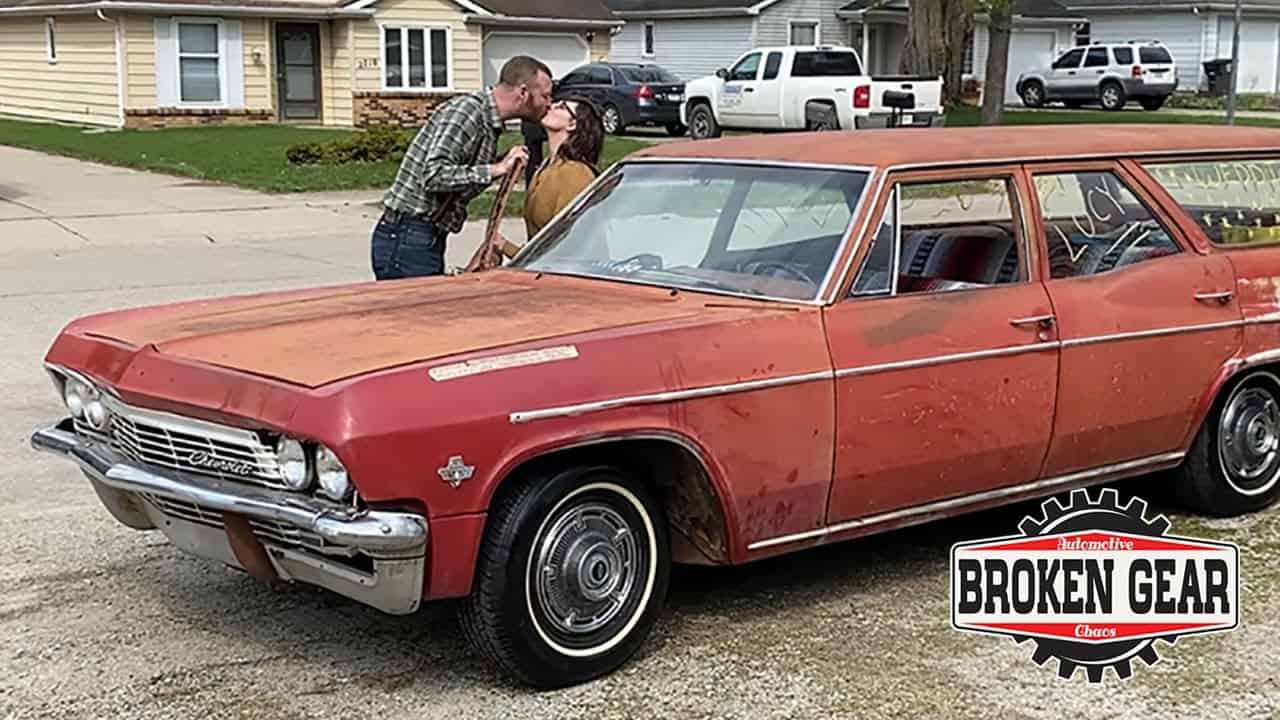 Wedding Wagon ~ A Weathered '65 Chevy Becomes Bel Air of the Ball