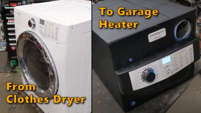 Convert an old clothes dryer to a shop or garage heater