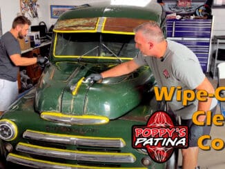 Wipe-On Patina Clear Coat being applied to 1948 Panel Van
