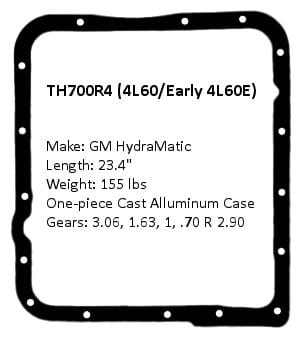 700R4 Transmission Specifications
